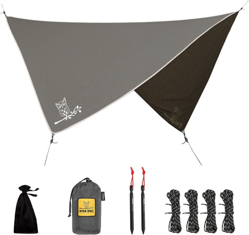 WINKAURA Hammock Tarp - Rain Tarp for Camping Hammock Tent 11 x 9 ft-Camping Gear Must Haves w/Easy Set Up Including Tent Stakes and Carry Bag - Image 1